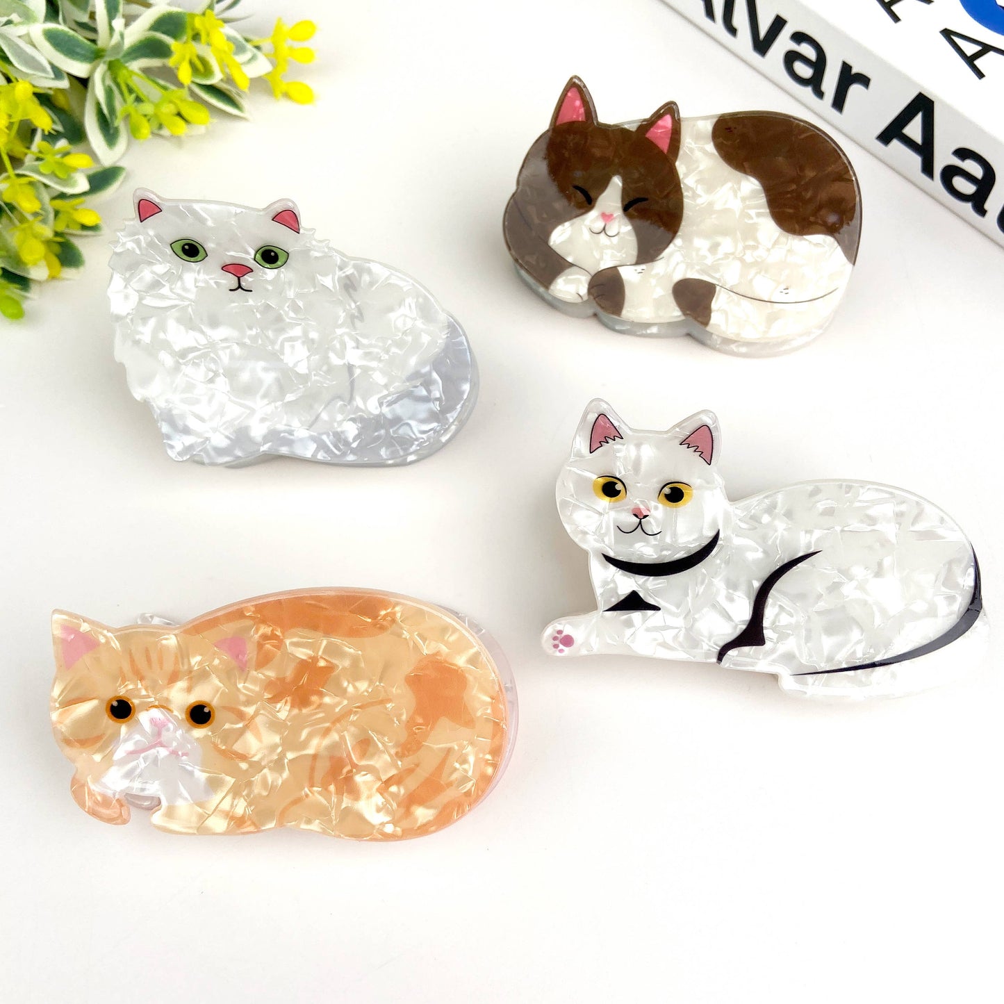 Cute Cat Animal Cair Claw Clip