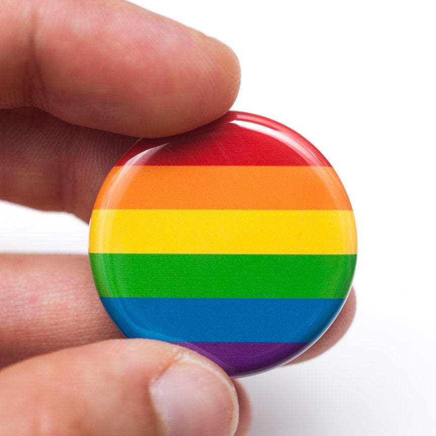 Rainbow pride flag LGBTQ+ pin / button