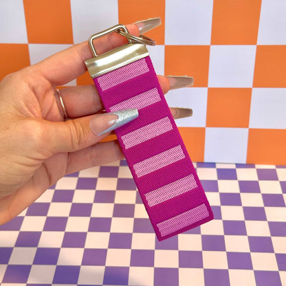 Purple and Pink Handmade Wristlet Key Fob Keychain