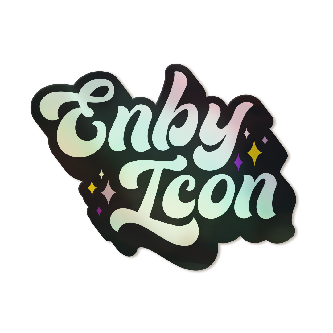 Enby Icon Holographic Vinyl Nonbinary Pride Sticker