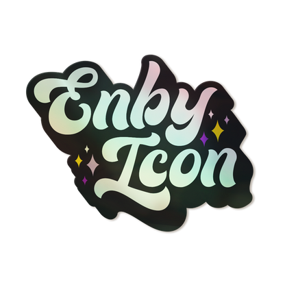 Enby Icon Holographic Vinyl Nonbinary Pride Sticker