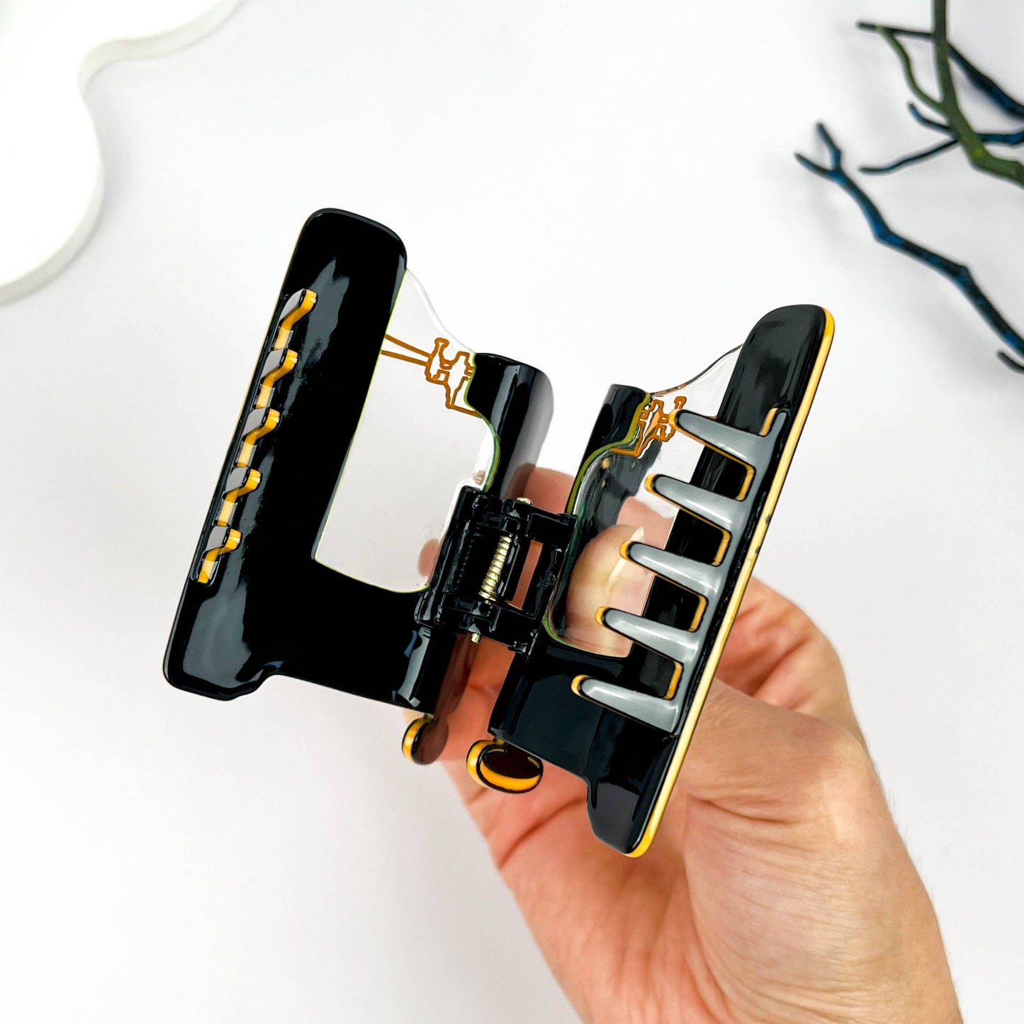 Creative Vintage Sewing Machine Acetate Hair Claw Clip