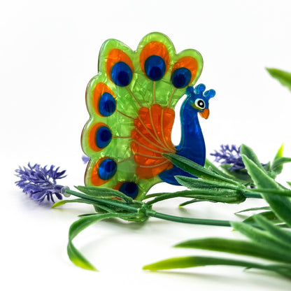 Peacock Hair Claw Clip