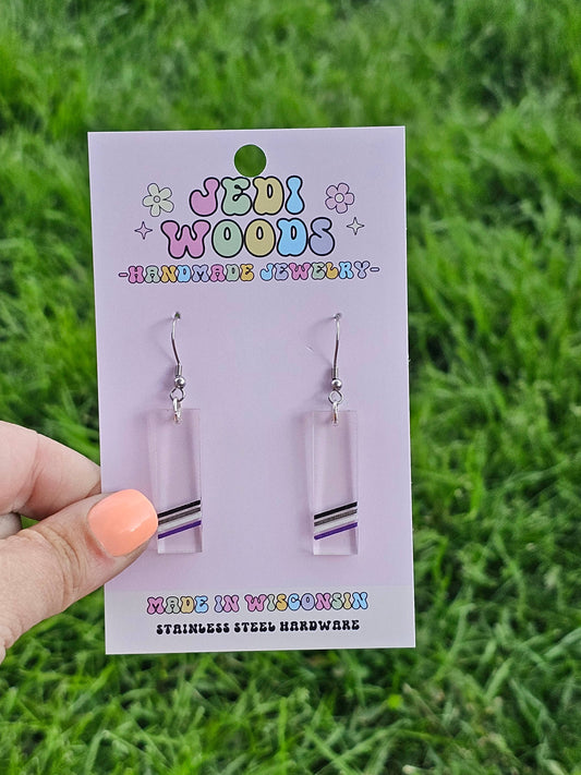 Subtle Asexual Ace Acrylic Pride Earrings
