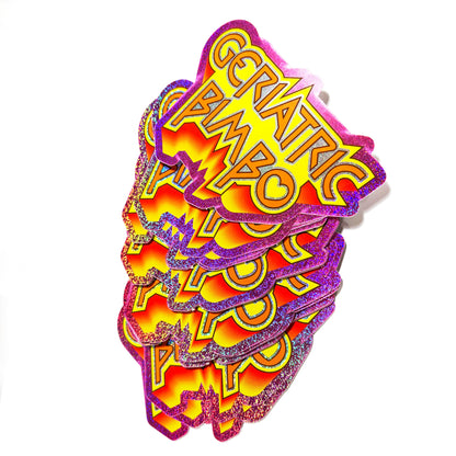 Geriatric Bimbo Retro Holographic Glitter Sticker
