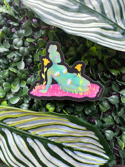 Babe of the Meadows | Body Positive 3 Inch Vinyl Sticker