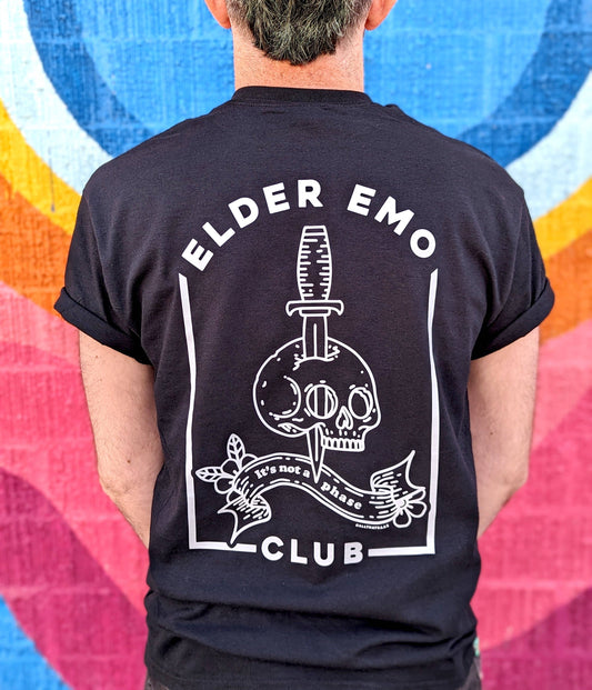 Elder Emo Club Skull and Daggar Cotton Tee Shirt