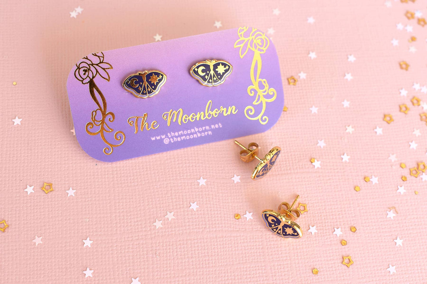 Whimsical Moths Earrings