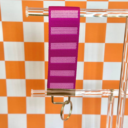 Purple and Pink Handmade Wristlet Key Fob Keychain