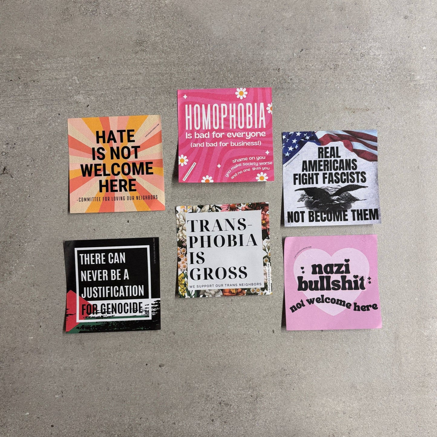 Virtuous Vandalism “Hate is Not Welcome Here” Sticky Notes
