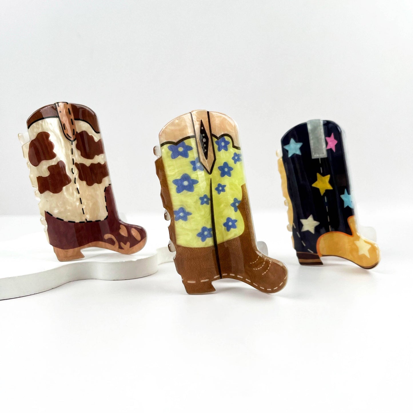 Cowboy Boots Acrylic Hair Claw Clip