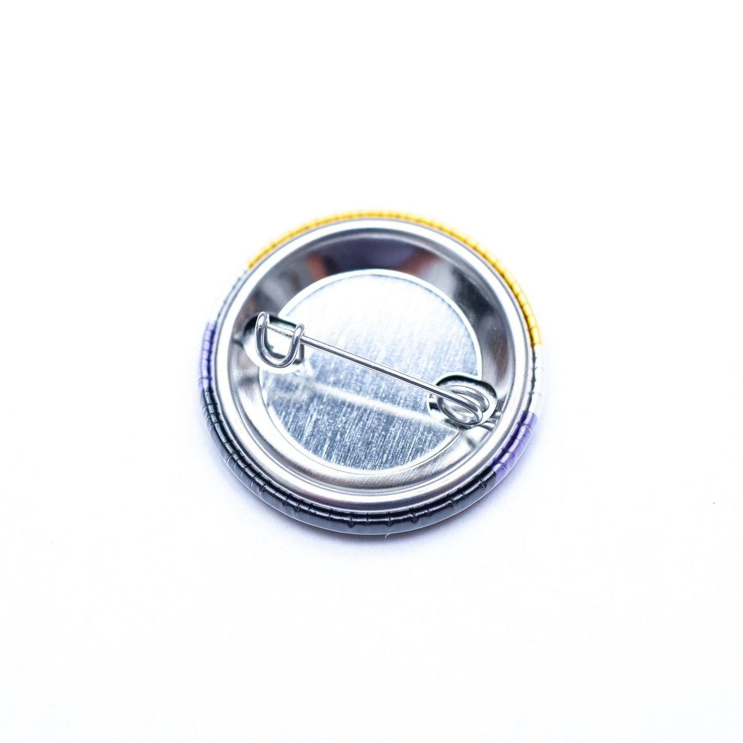 Non-binary pride flag LGBTQ+ pin / button