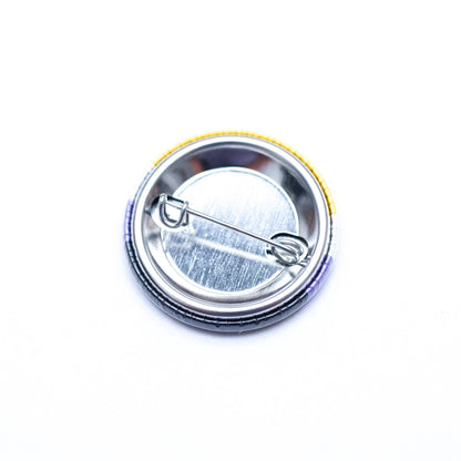 Non-binary pride flag LGBTQ+ pin / button