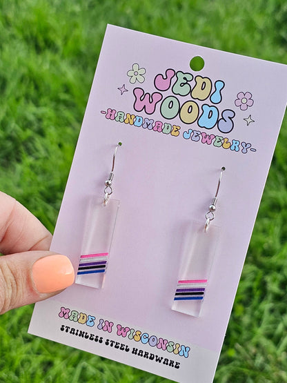 Subtle Genderfluid Acrylic Pride Flag Earrings