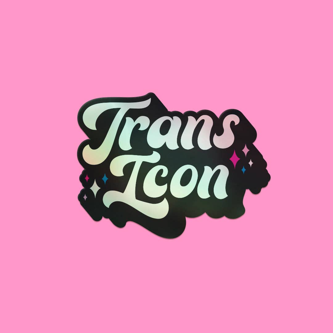 Trans Icon Holographic Vinyl Pride Sticker