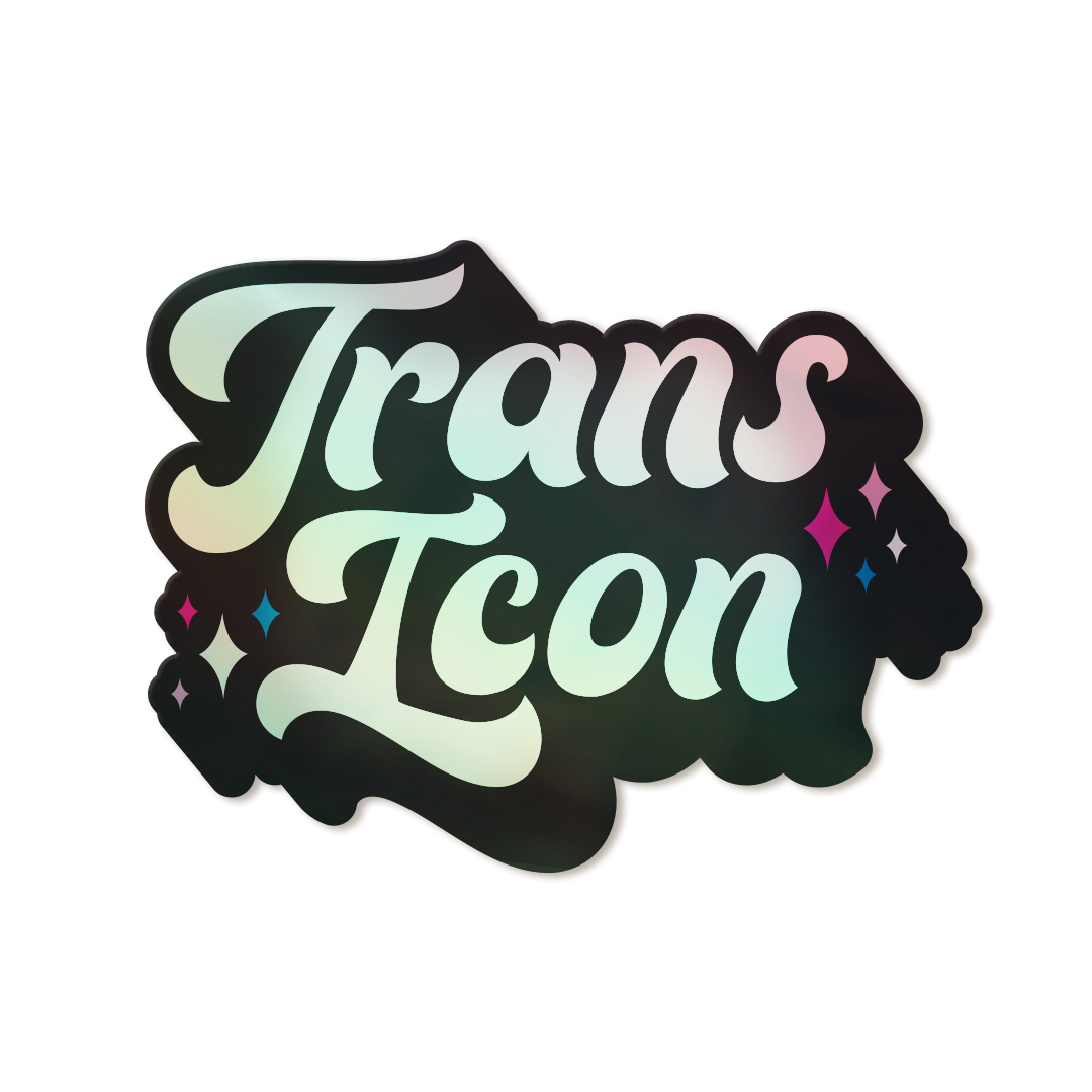 Trans Icon Holographic Vinyl Pride Sticker
