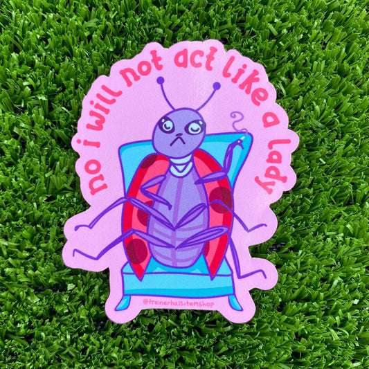 Women’s Empowerment Sticker, Powerful Feminist Ladybug Decal