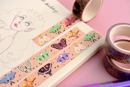 Whimsical Moths Washi Tape