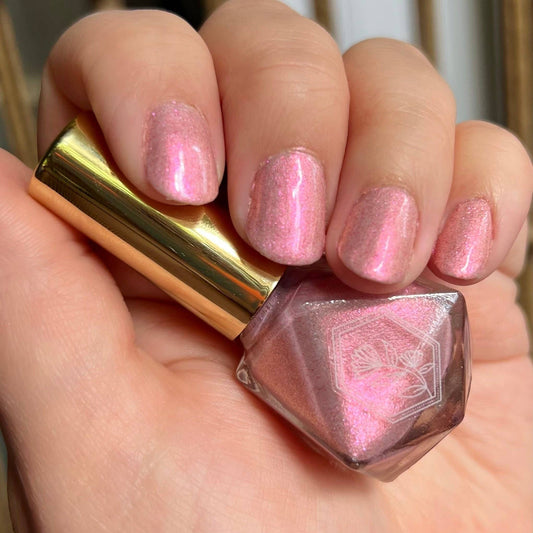 Smitten - Iridescent Pink And Holo Glitter - Nail Polish
