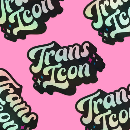 Trans Icon Holographic Vinyl Pride Sticker