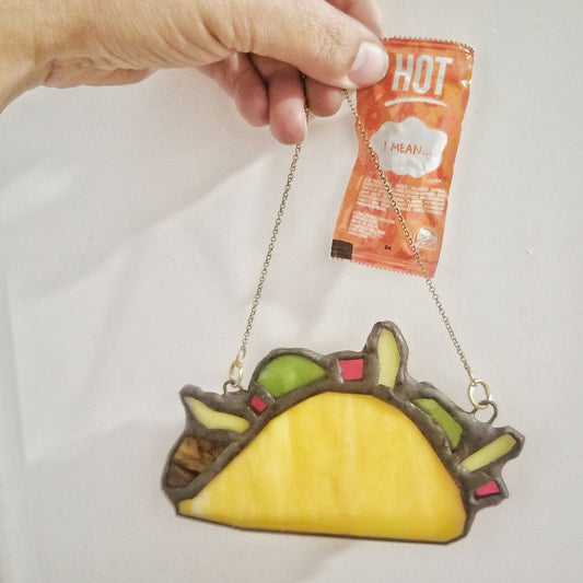 Stained Glass Taco Suncatcher