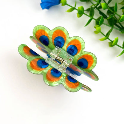 Peacock Hair Claw Clip