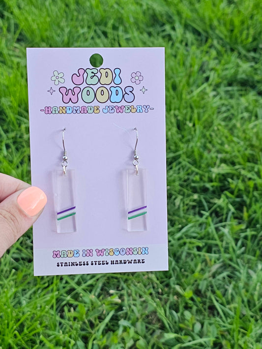 Subtle Genderqueer Arylic Pride Earrings