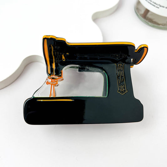 Creative Vintage Sewing Machine Acetate Hair Claw Clip