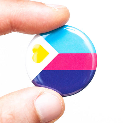 Polyamory pride flag pin / button
