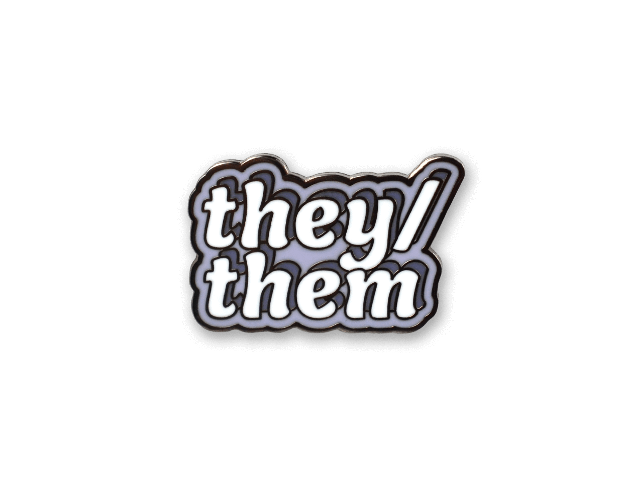 They/Them Pronoun Hard Enamel Pin Purple