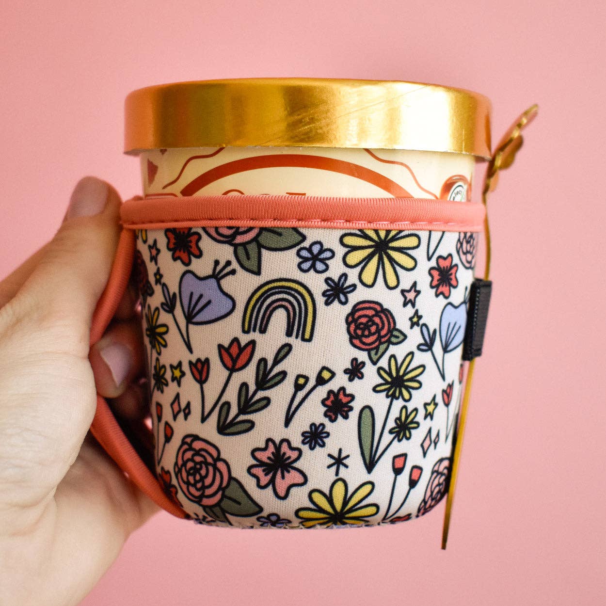 Whimsy Floral Ice Cream Sleeve | Pint Cozy
